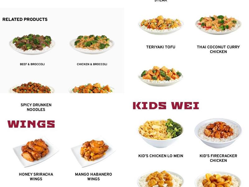 Pei Wei Asian Kitchen Menu