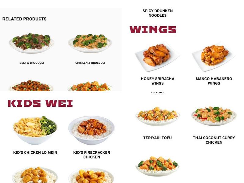 Pei Wei Asian Kitchen Menu