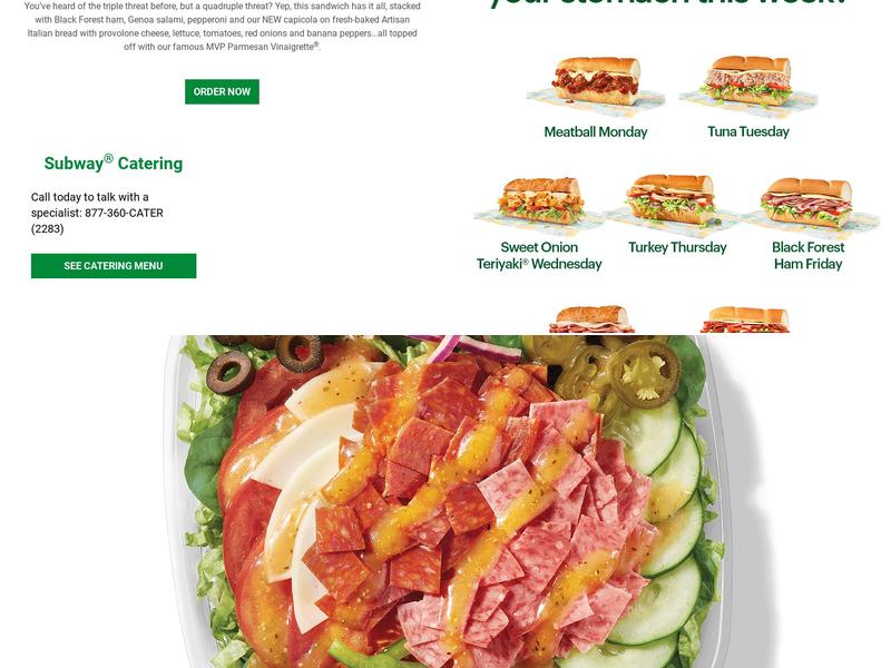 Subway Menu