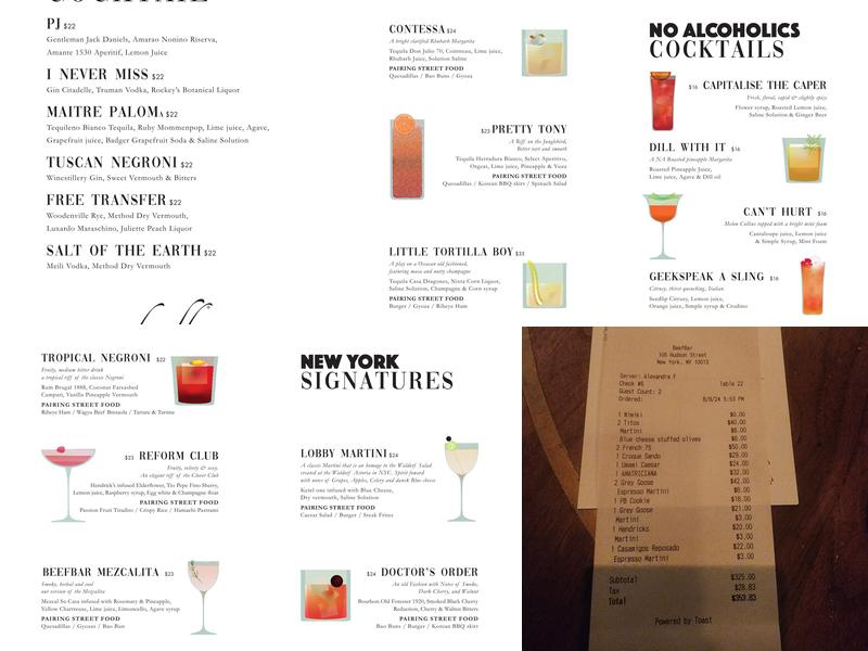Beefbar New York Menu