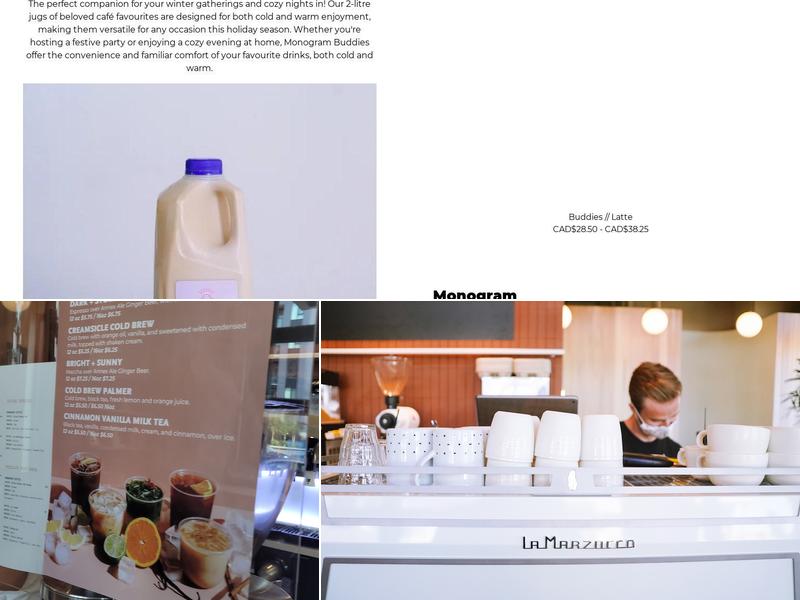 Monogram Coffee Menu