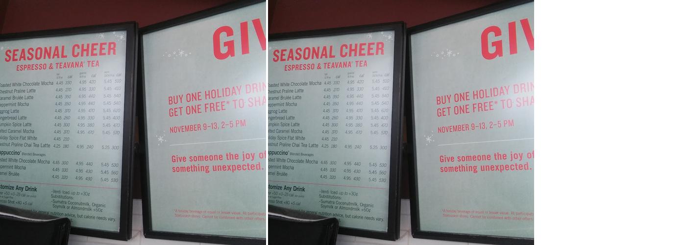 Starbucks Coffee Company Menu