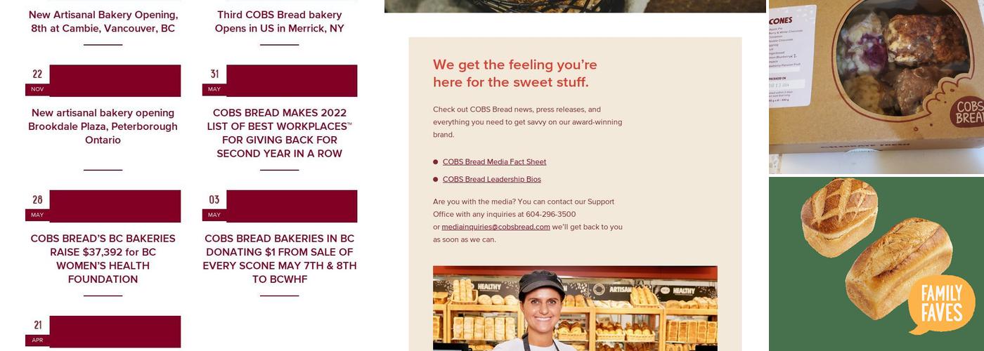 COBS Bread Bakery Yorkson Menu