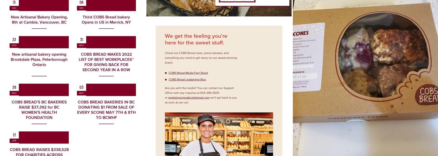 COBS Bread Bakery Yorkson Menu