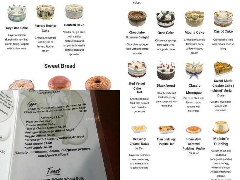 Caldense Bakery Menu