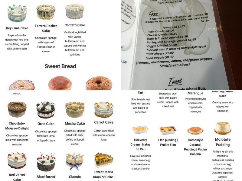 Caldense Bakery Menu