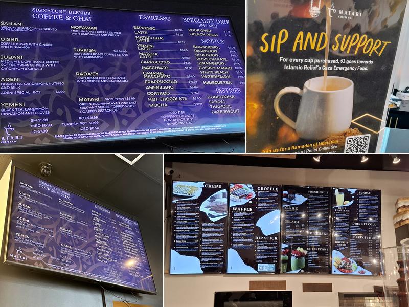 Matari Coffee Co. Menu