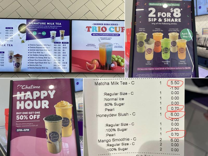 Chatime Menu