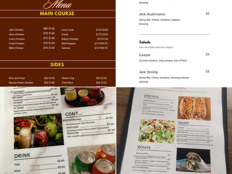 Parishes The Artisan Bite Menu