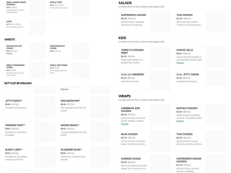 Tropical Smoothie Cafe Menu