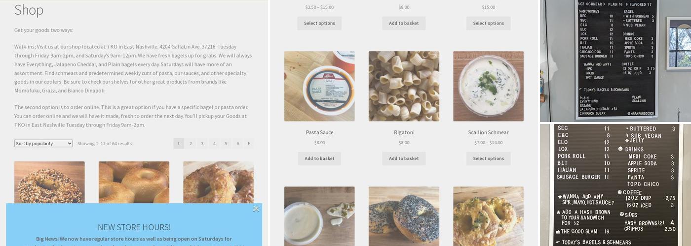 Mr. Aaron's Goods Menu