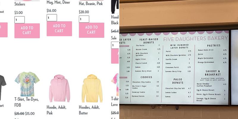 Five Daughters Bakery | The Gulch Menu