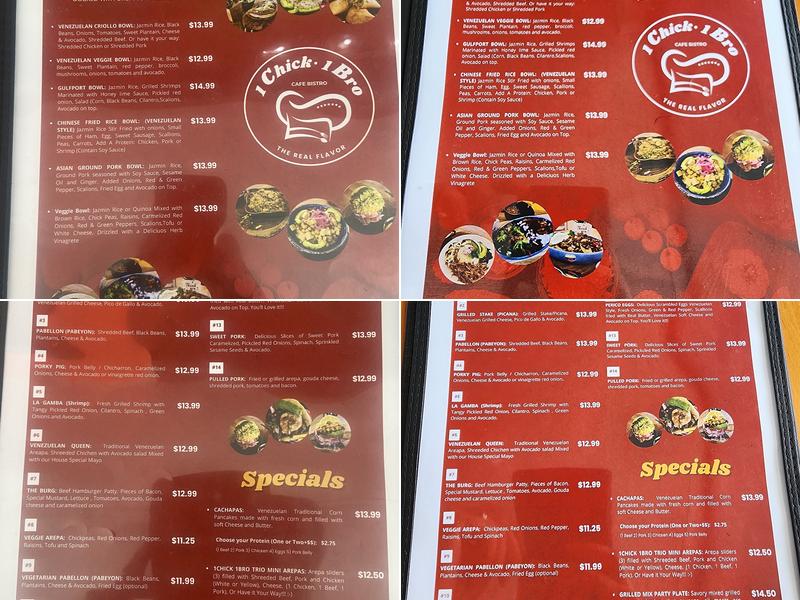 1Chick 1Bro Cafe Bistro Menu