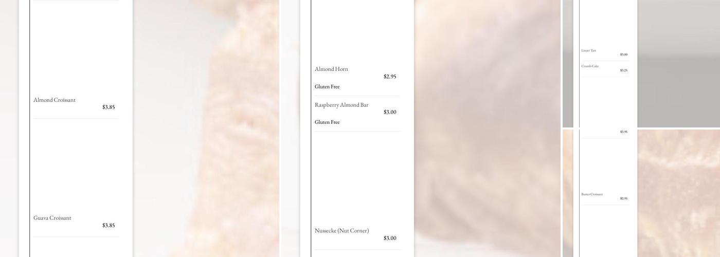 Mama G's Central Menu