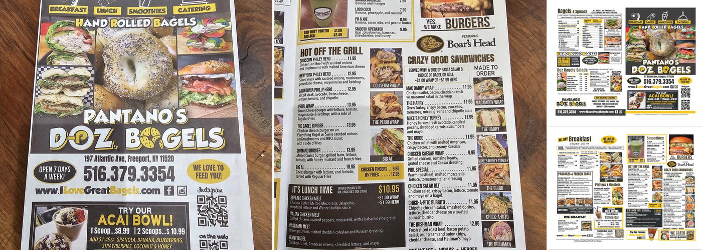 Pantano's Doz Bagels Menu