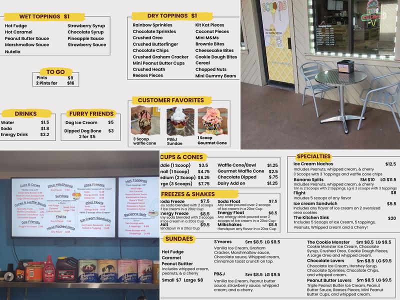 Just Scoops Menu