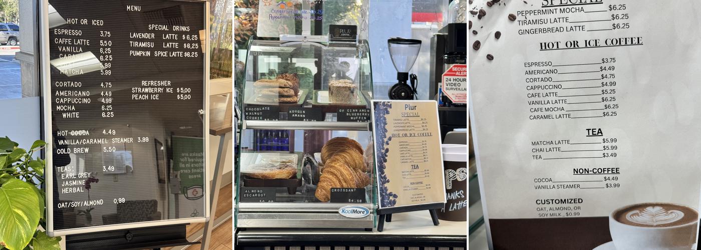 PLUR Coffee Menu