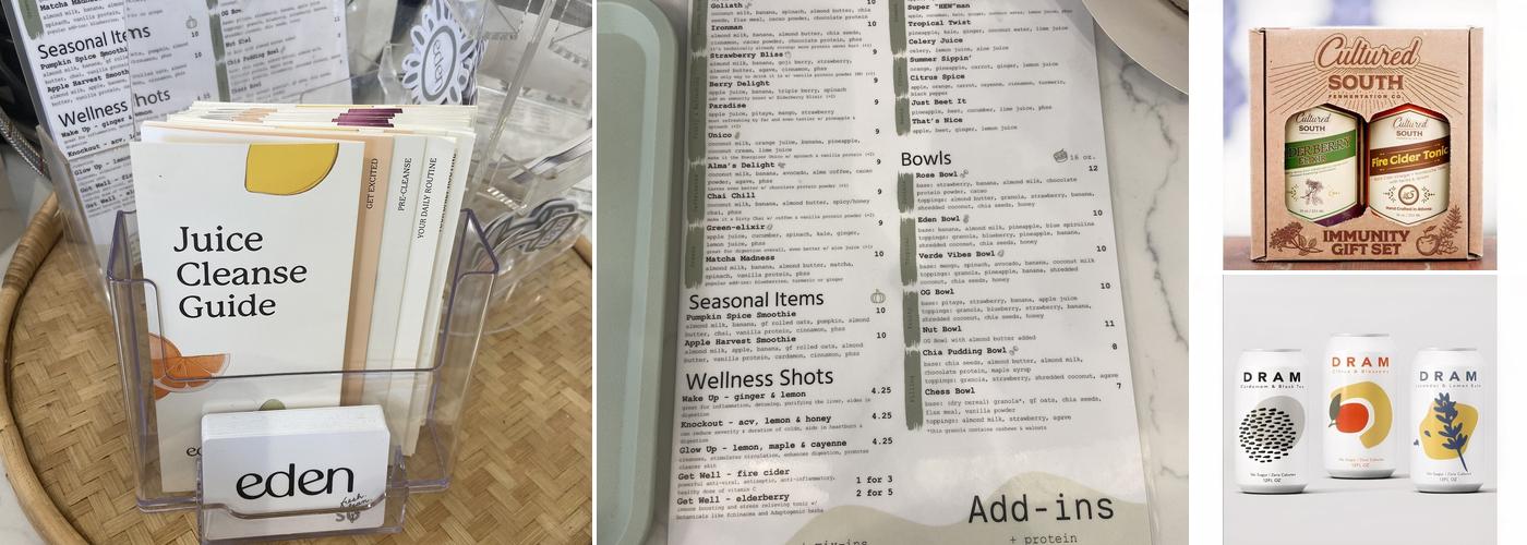 Eden Smoothies Menu
