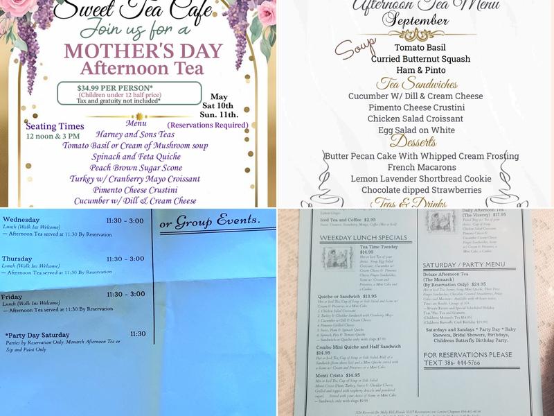 Sweet Tea Cafe Menu