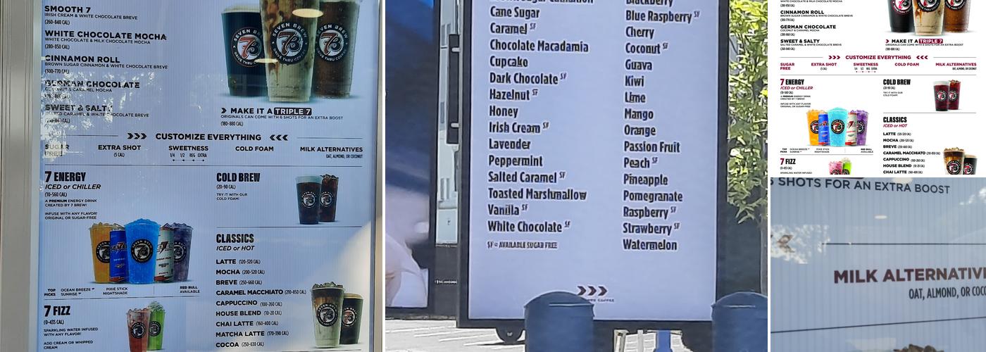 7 Brew Coffee Menu