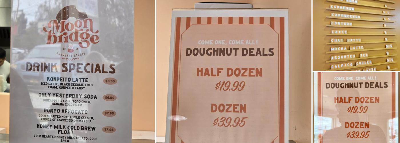 Moonbridge Doughnut Studio Menu