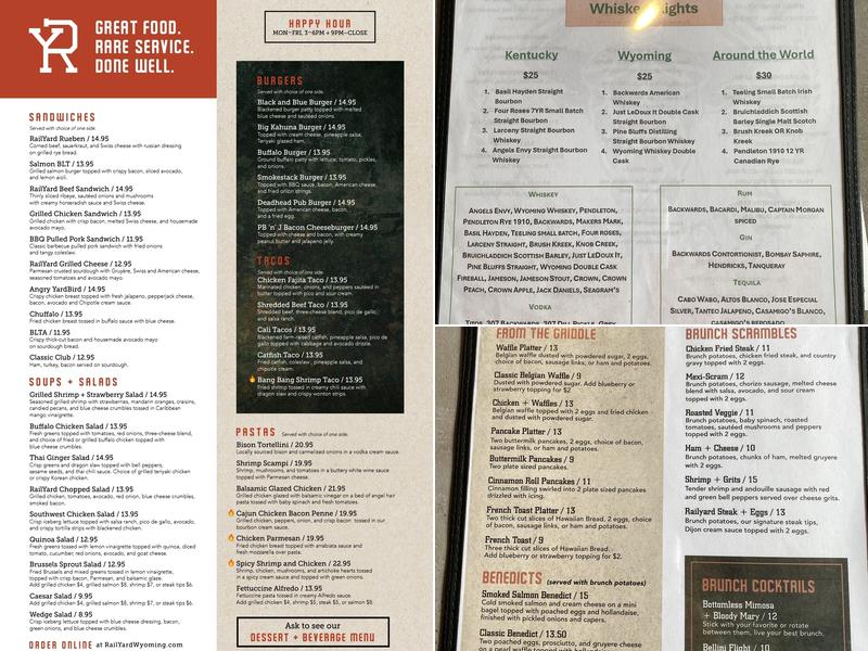 The Railyard - Casper Menu
