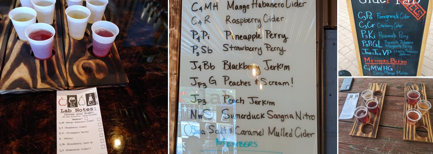 Cider Lab Menu