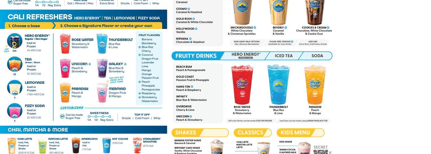 Cali Coffee Menu