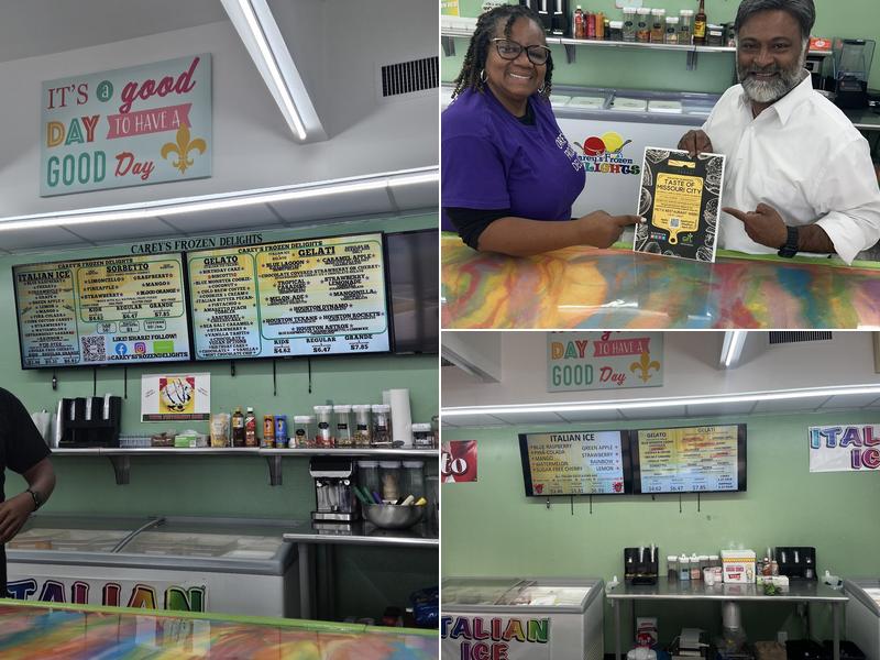 Carey's Frozen Delights Menu