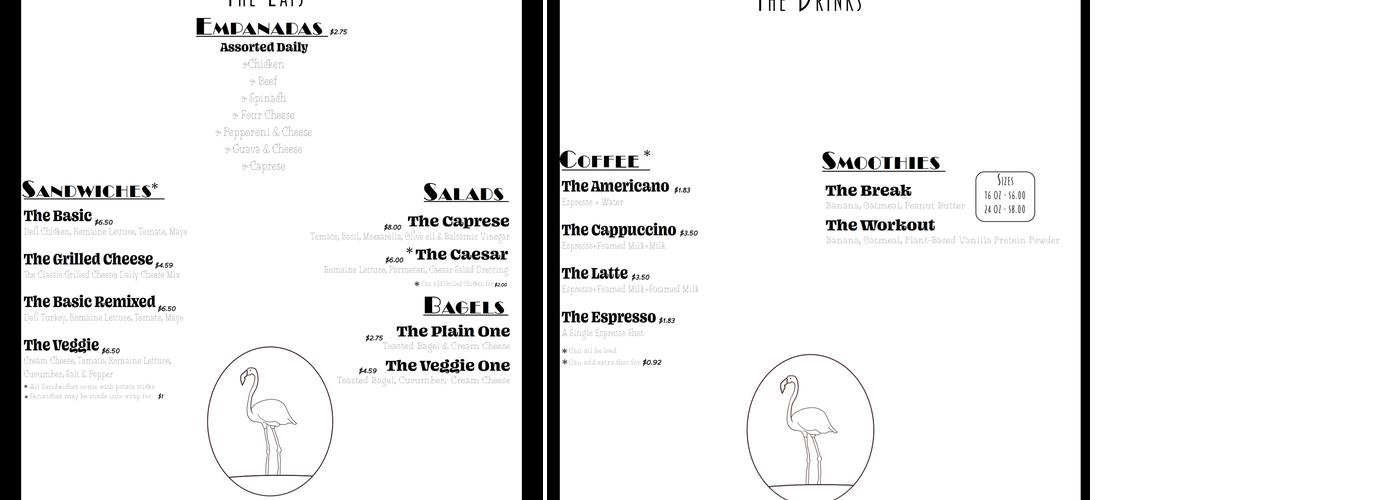 Flamingo Cafe & Kitchen Menu