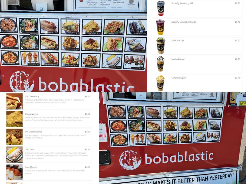 Bobablastic Menu