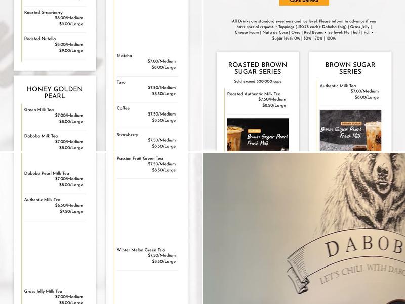 Daboba Menu