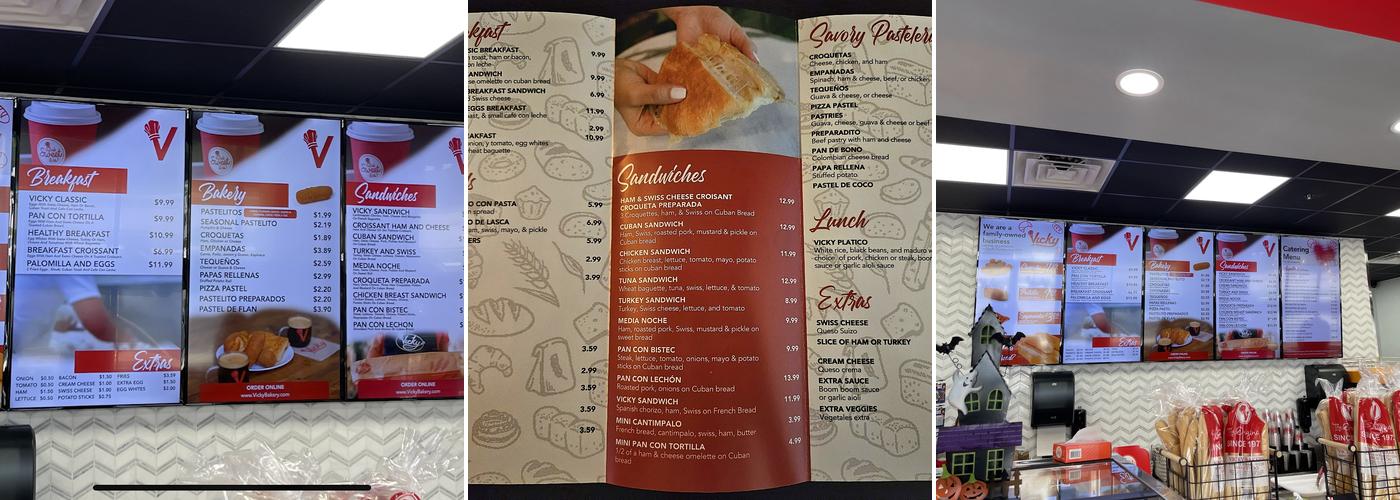 Vicky Bakery Menu