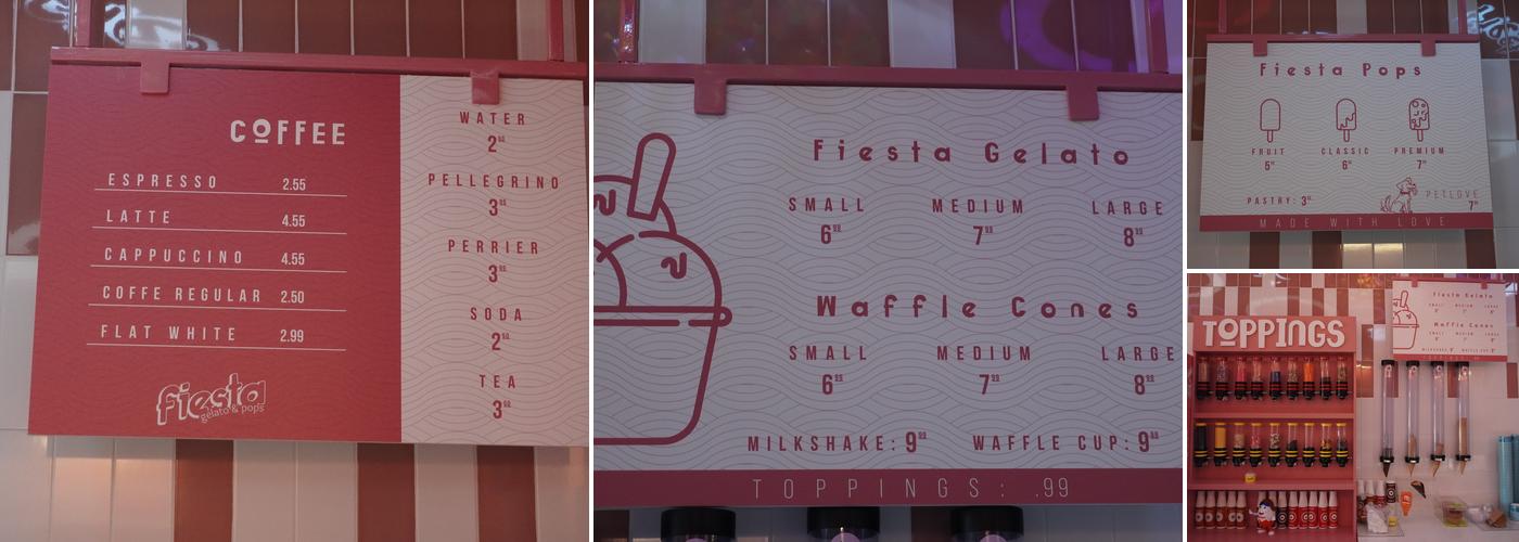 fiesta gelato & pops Menu