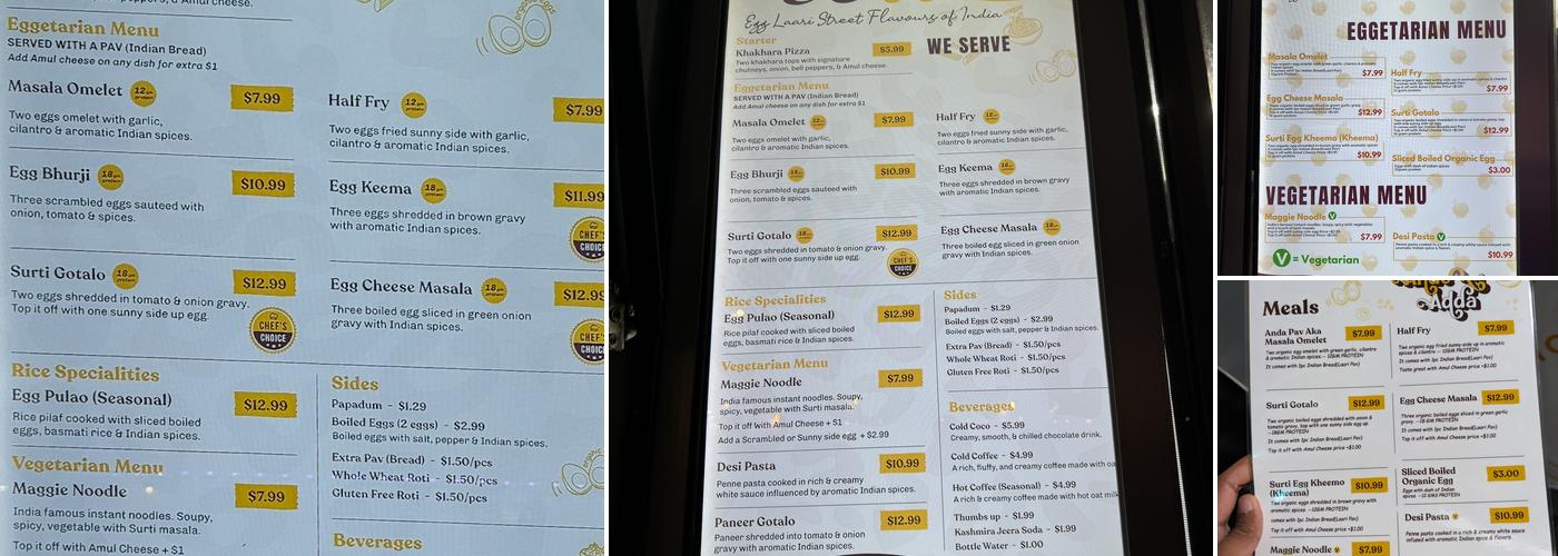 Egg Laari Menu