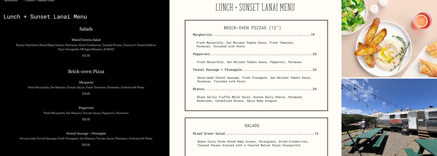 Silver Cloud Eatery Menu