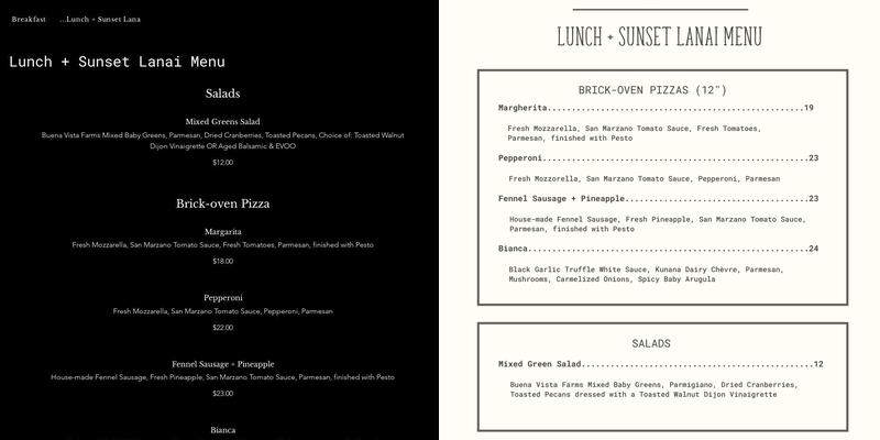 Silver Cloud Eatery Menu