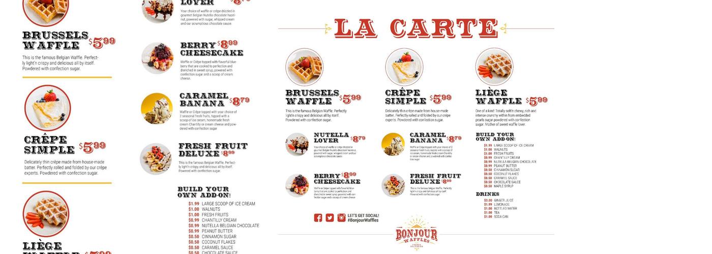 Bonjour Waffles Menu