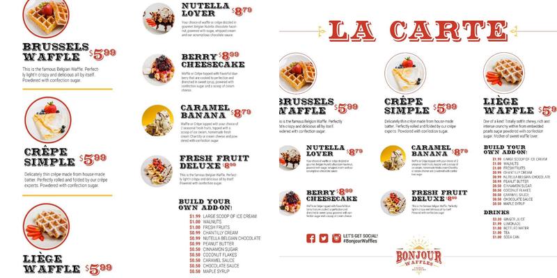 Bonjour Waffles Menu