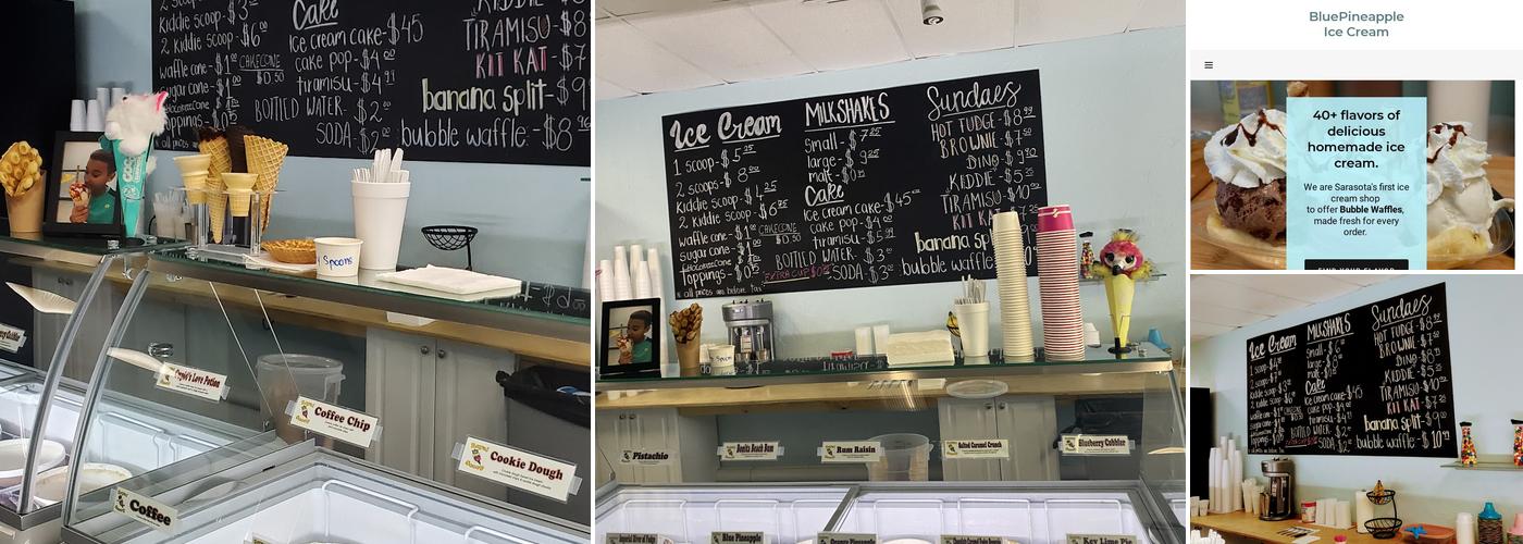 Blue Pineapple Ice Cream Beneva Menu