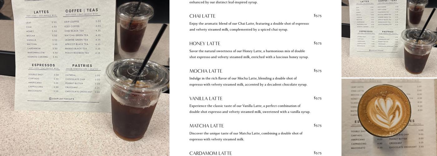 Leaf & Latte Menu
