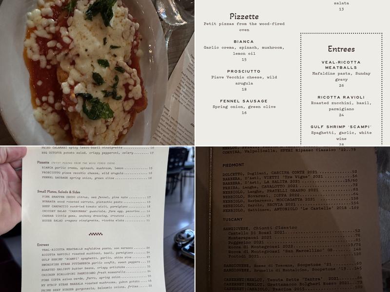 Pendolino Menu