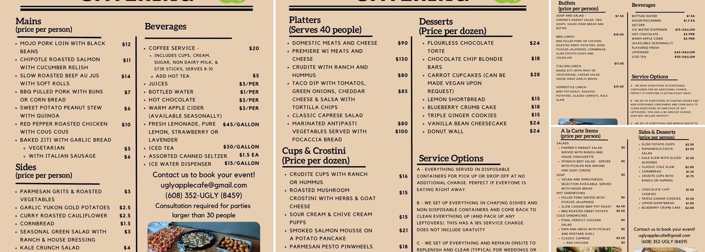 Ugly Apple Cafe Menu