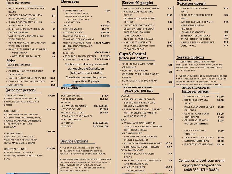 Ugly Apple Cafe Menu