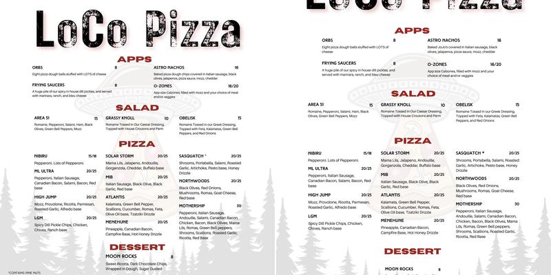 LoCo Pizza Menu