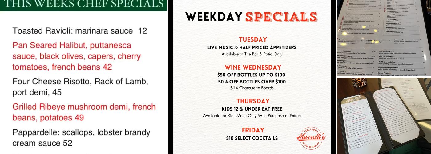 Marrelli's Italian Restaurant Menu