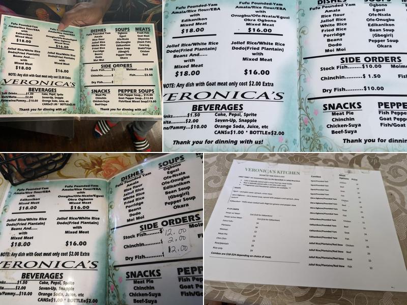 Veronica's Kitchen - The Fufuland Menu