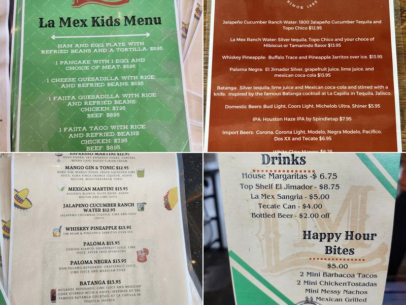 La Mex Menu