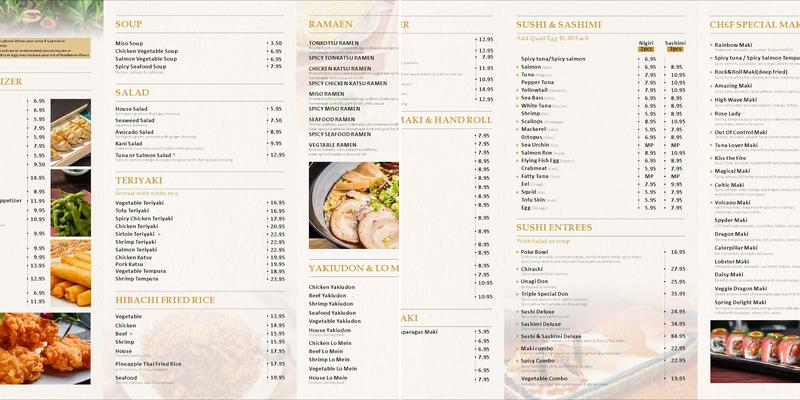 Uchi Sushi & Ramen Menu