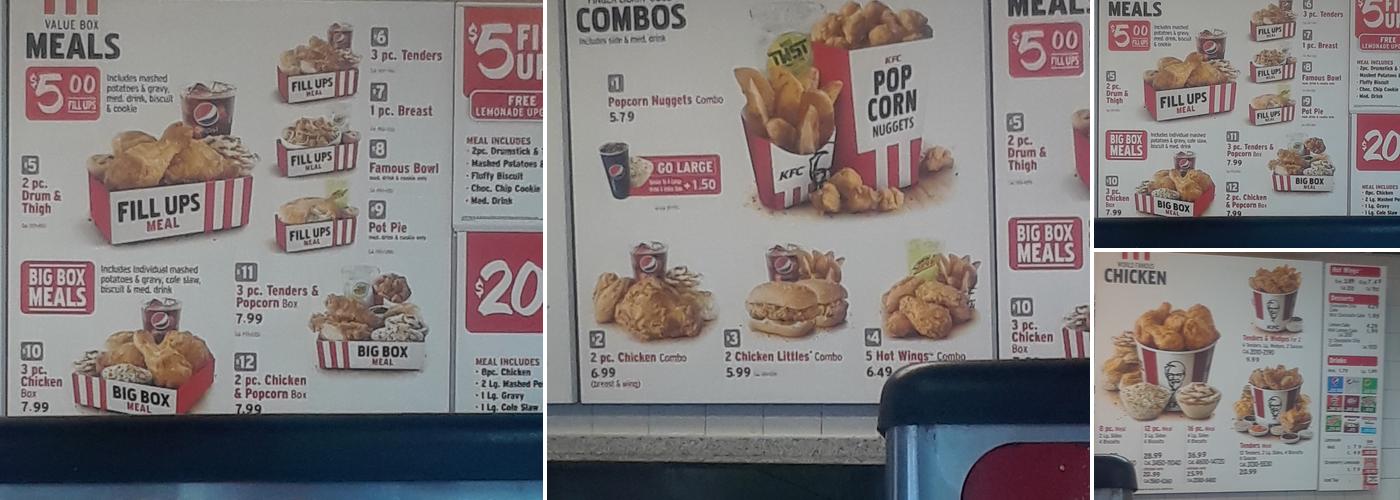 KFC Menu